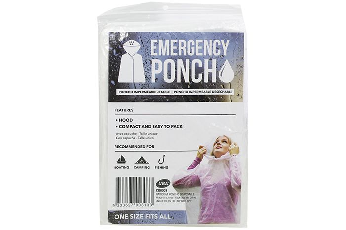 Adult Disposable Poncho - Clear