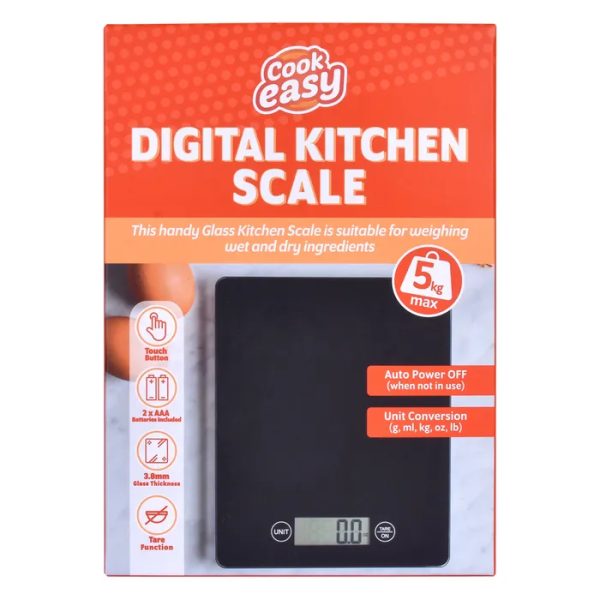Cook Easy 5kg Electronic Digital Glass Kitchen Scale