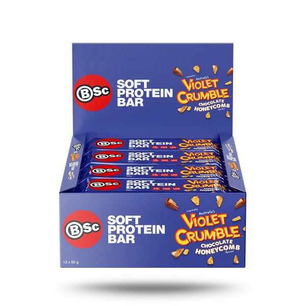 BSc x Violet Crumble Soft Protein Bar Chocolate Honeycomb 55g