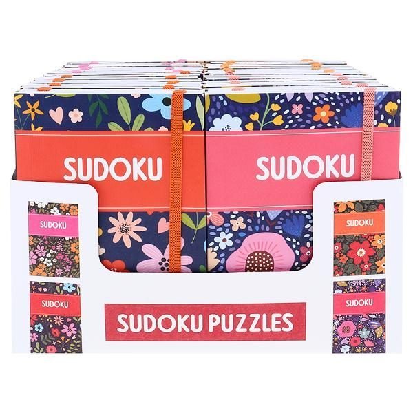 Book Sudoku Puzzle Book Purse Size with Elastic 4 Assorted Designs 150mm x 103mm 128 Page