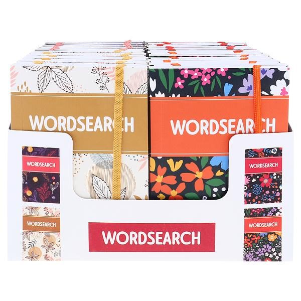 Book Wordsearch Puzzle Book Purse Size with Elastic 4 Assorted Designs 150mm x 103mm 128 Page