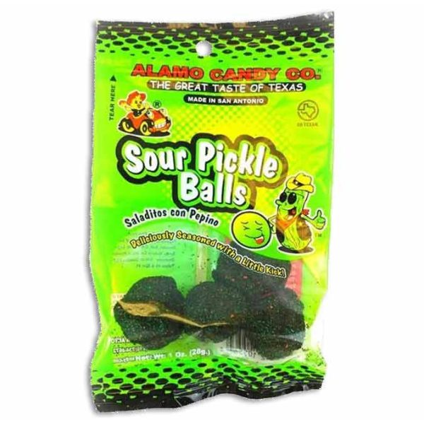 Alamo Candy Peg Bag Sour Pickle Balls 1oz(28g)