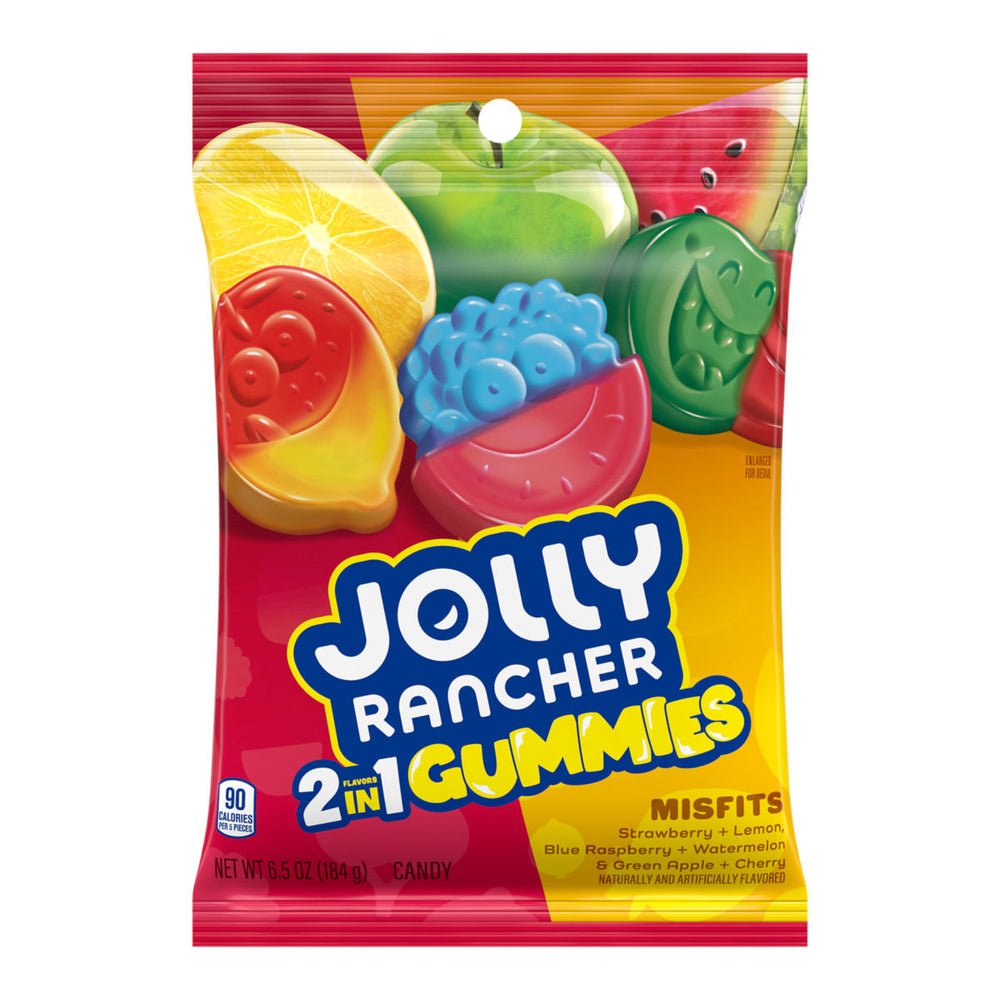 Jolly Rancher 2in1 Gummies Misfits Peg Bag 184g