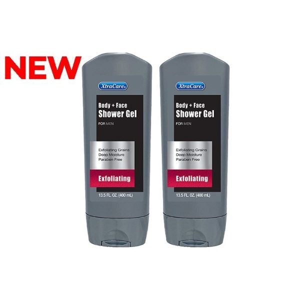 Xtracare Body & Face Shower Gel For Men - Exfoliating 400ml (Exfoliating Grains)