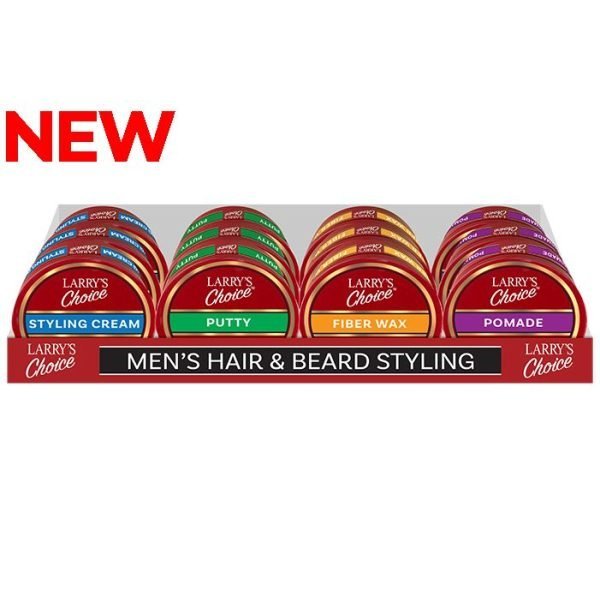 Larry's Choice Men's Hair & Beard Styling PDQ 64g (4 Assorted)