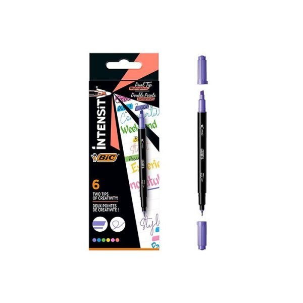 Bic 6PK Intensity Dual Tip Highlighters - Assorted