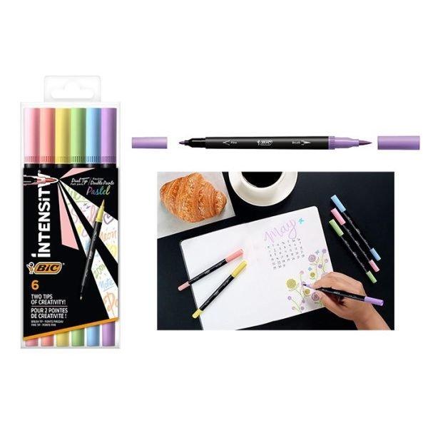Bic 6PK Intensity Dual Tip Pastel Pens - Assorted
