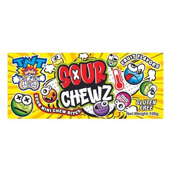 TNT Sour Chewz Fruit Flavours Box 100g