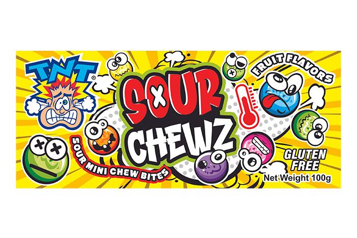 TNT Sour Chewz Fruit Flavours Box 100g