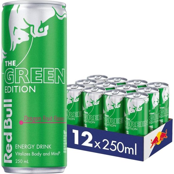 Red Bull 250ml Energy Drink Green Edition Dragonfruit Flavour