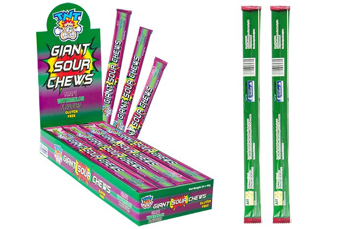 TNT Giant Chew Bar Grape/Watermelon