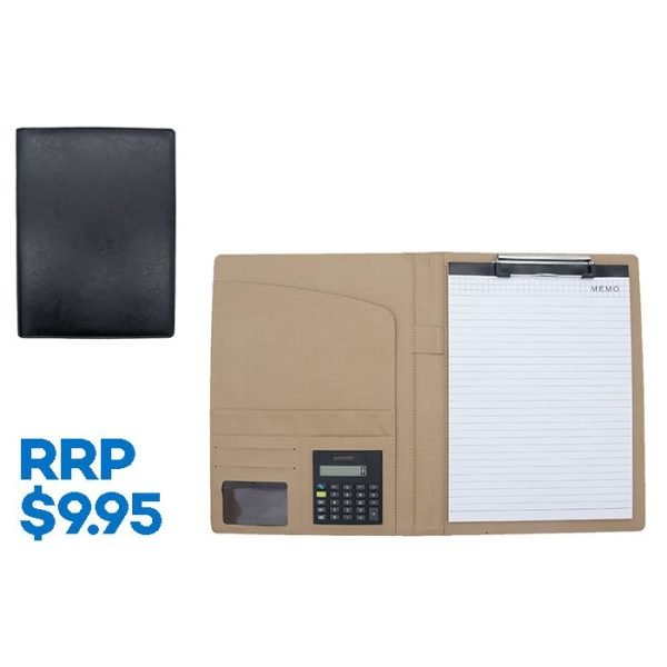 Collins Conference Zip Folio PU Leather/ Notepad, Pen Holder, Clip, Card Holders