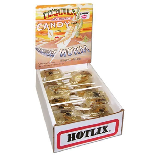 Hotlix Pops - Tequila W/ Worm Suckers S/F 28G