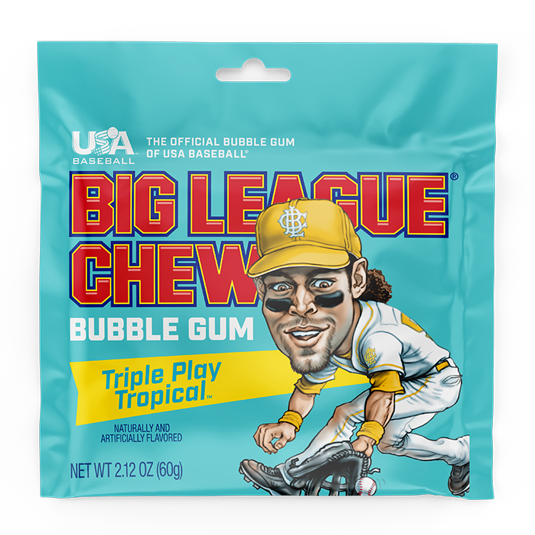 Big League Chew Triple Play Tropical Gum 60g