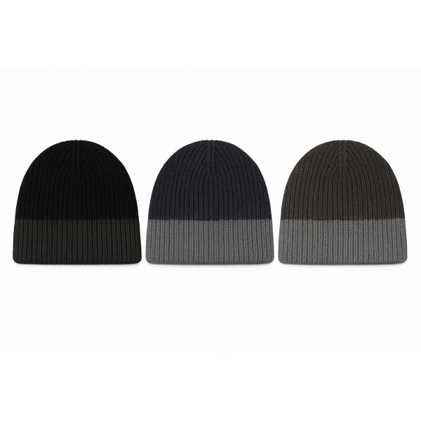 Two-Tone Knitted Beanie – Assorted Colours