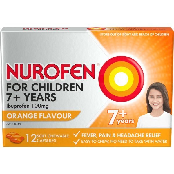 Nurofen for Children PK12 Chewable Capsules 7+yrs - Orange