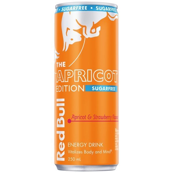 Red Bull 250ml Energy Drink Sugar Free Apricot Edition Apricot & Strawberry Flavour
