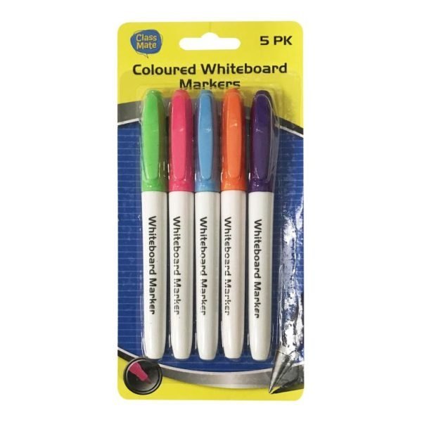 5PK Coloured Whiteboard Markers