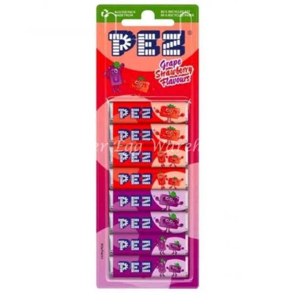 Pez Refills Strawberry & Grape 8 Pack 68g