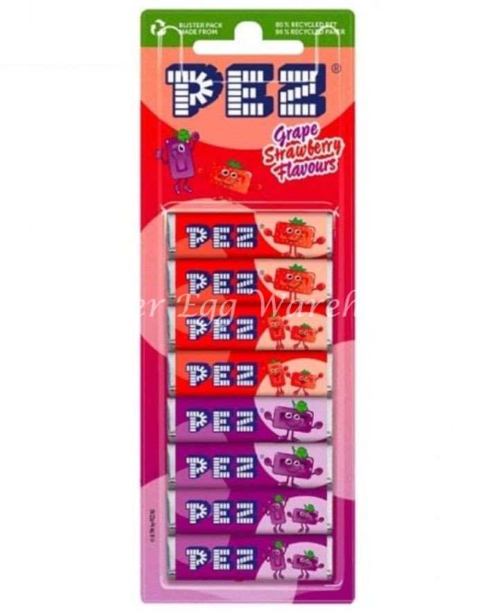 Pez Refills Strawberry & Grape 8 Pack 68g