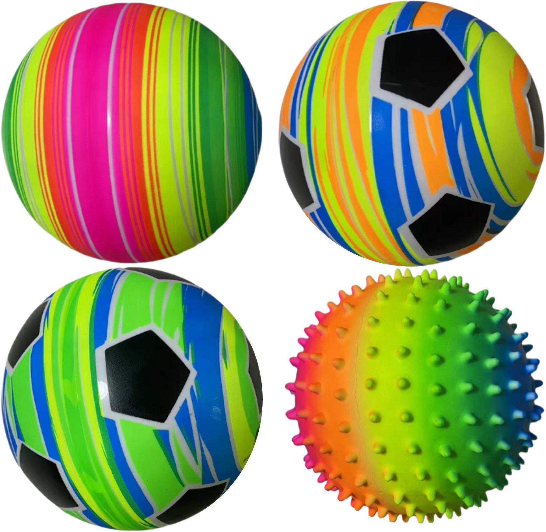 Belta 6" Pvc Balls 4 Mixed Designs 125 Grams C100