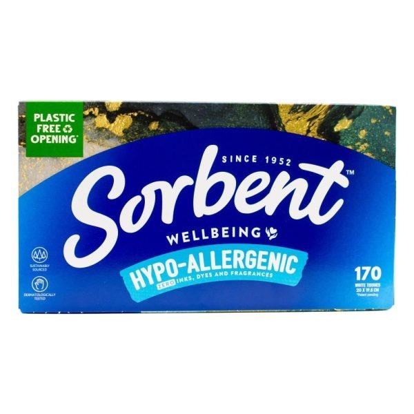 Sorbent Facial Tissues Hypo-Allergenic 170 Pack