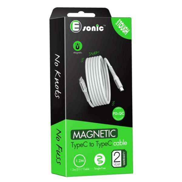 Magnetic Premium Cable Type-c To Type-c 1.2M PD&QC White