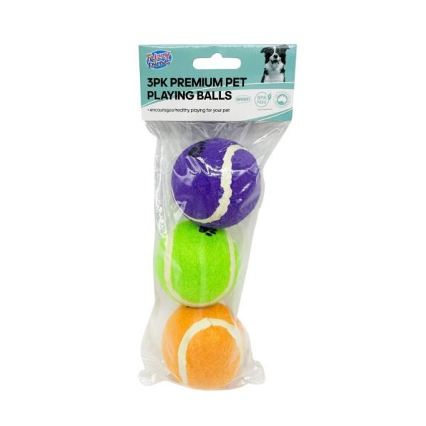 3PK Pet Paw Imprint Tennis/Play Balls