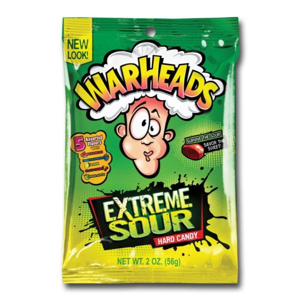 Warheads Sour Candy Assorted Peg Bag 56g