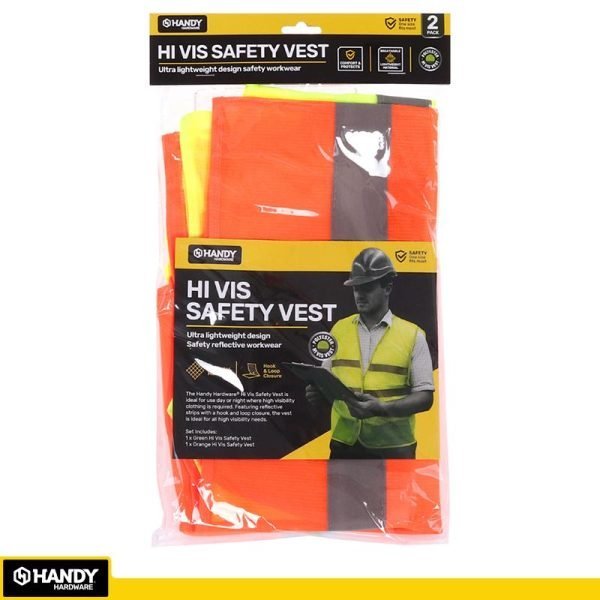 Handy Hardware Safety Vest Yellow & Orange 2pk