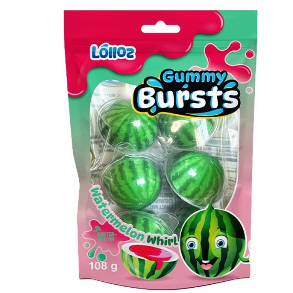 Lolloz Gummy Bursts Watermelon Whirl 108g