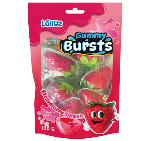 Lolloz Gummy Bursts Strawberry Splash 108g
