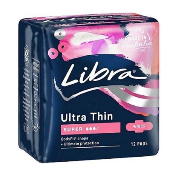 Libra Ultra Thin Super Pads with Wings 12 Pack