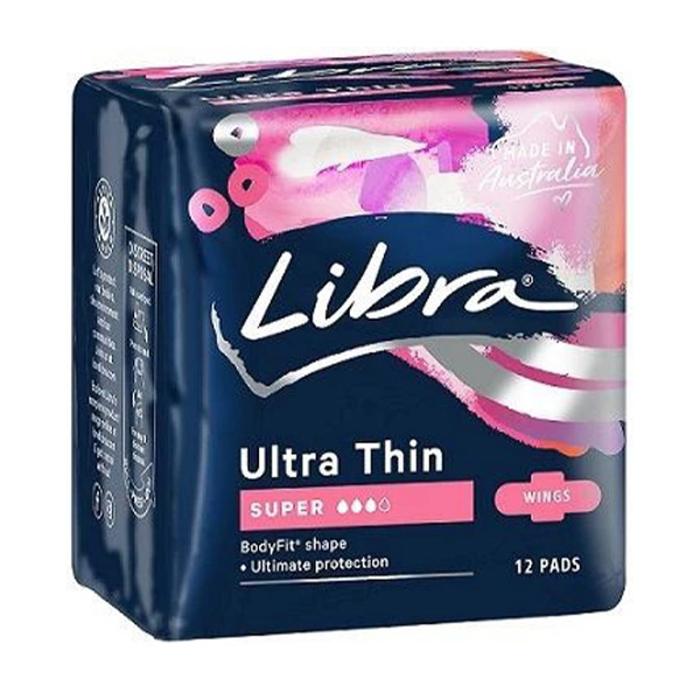 Libra Ultra Thin Super Pads with Wings 12 Pack