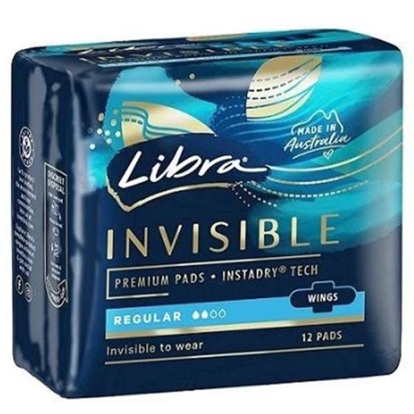 Libra Invisible Regular Pads with Wings 12 Pack