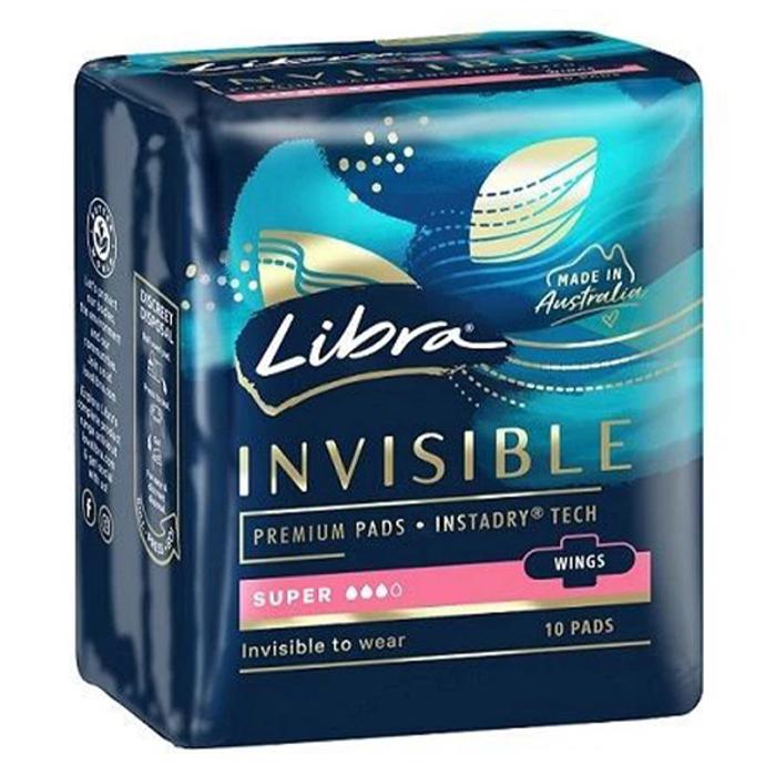 Libra Invisible Super Pads with Wings 10 Pack
