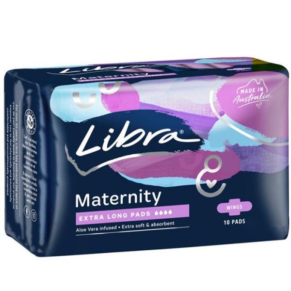 Libra Maternity Extra Long Pads with Wings 10 Pack