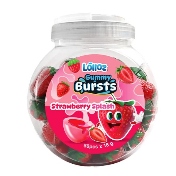 Lolloz Gummy Bursts Strawberry Splash 50's 900g
