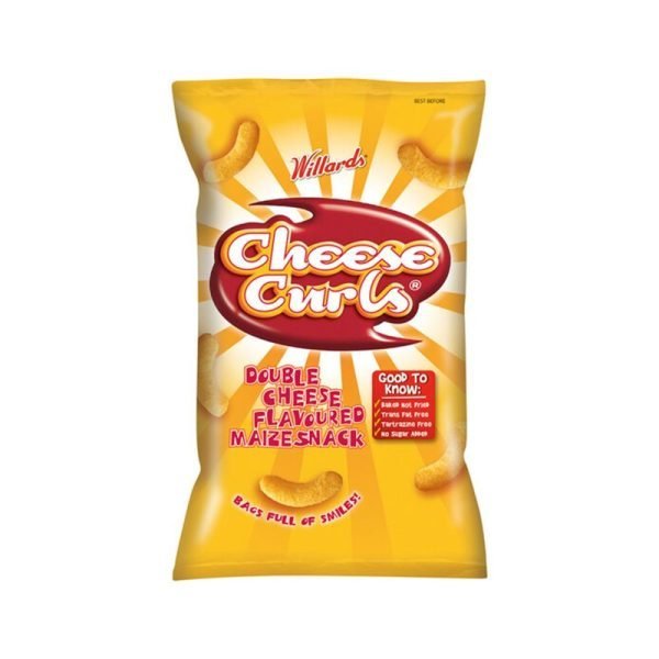 Willards Cheese Curls Cheese Flavoured Maize Snack 150G