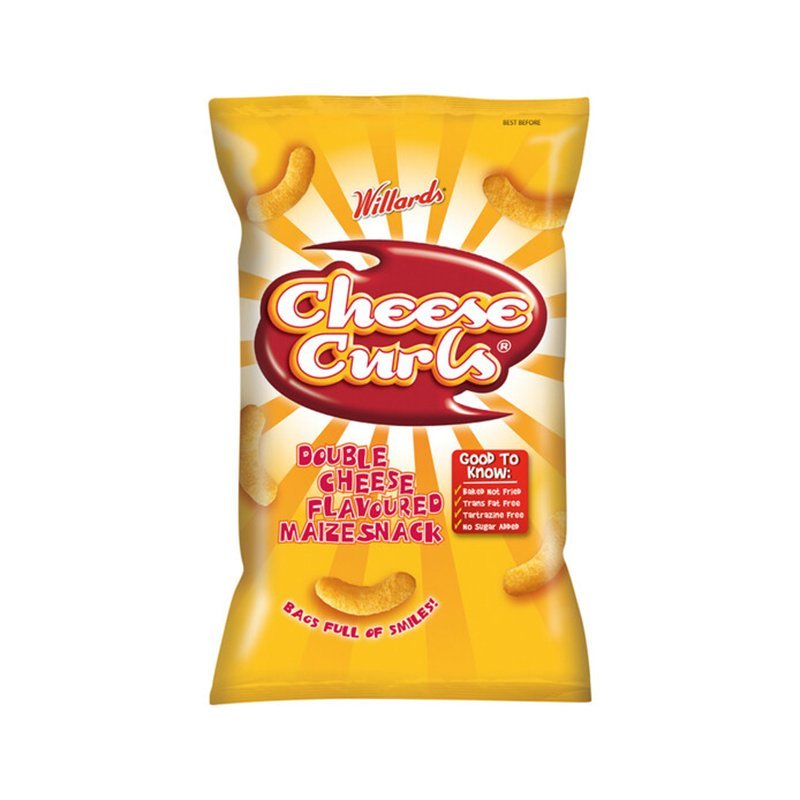 Willards Cheese Curls Cheese Flavoured Maize Snack 150G