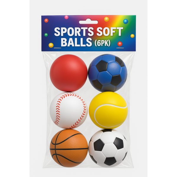 Assorted Sports Soft Balls (6pk)