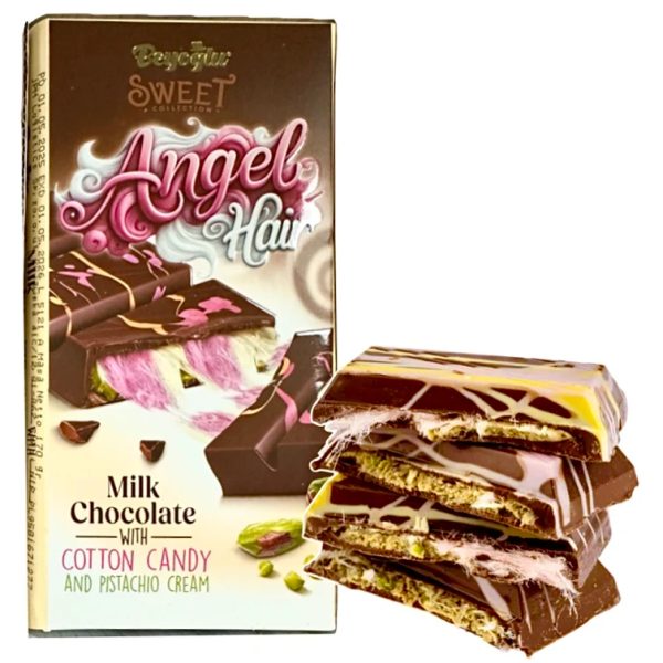 Beyoglu Angel Hair Milk Chocolate filled with Cotton Candy & Pistachio Cream 170g