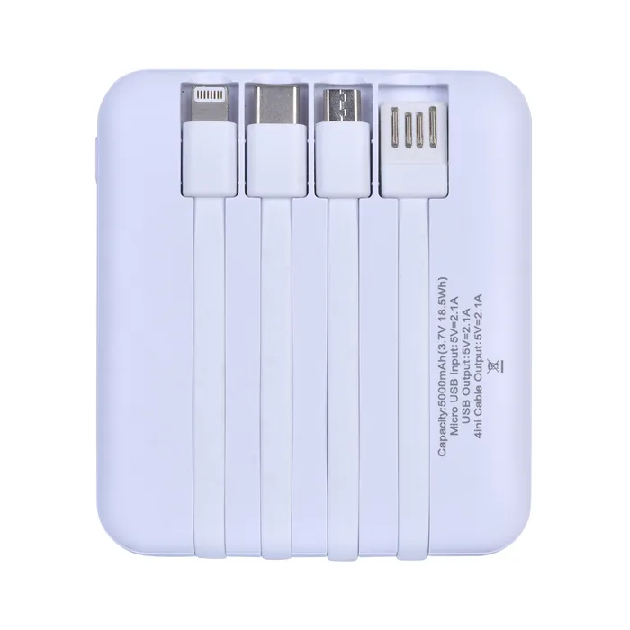 5000mAh Power Bank Built-In Cables - Image 3