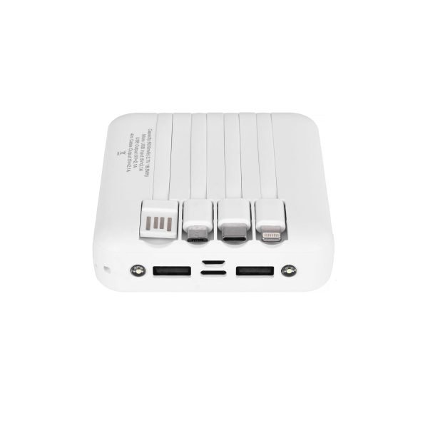 5000mAh Power Bank Built-In Cables