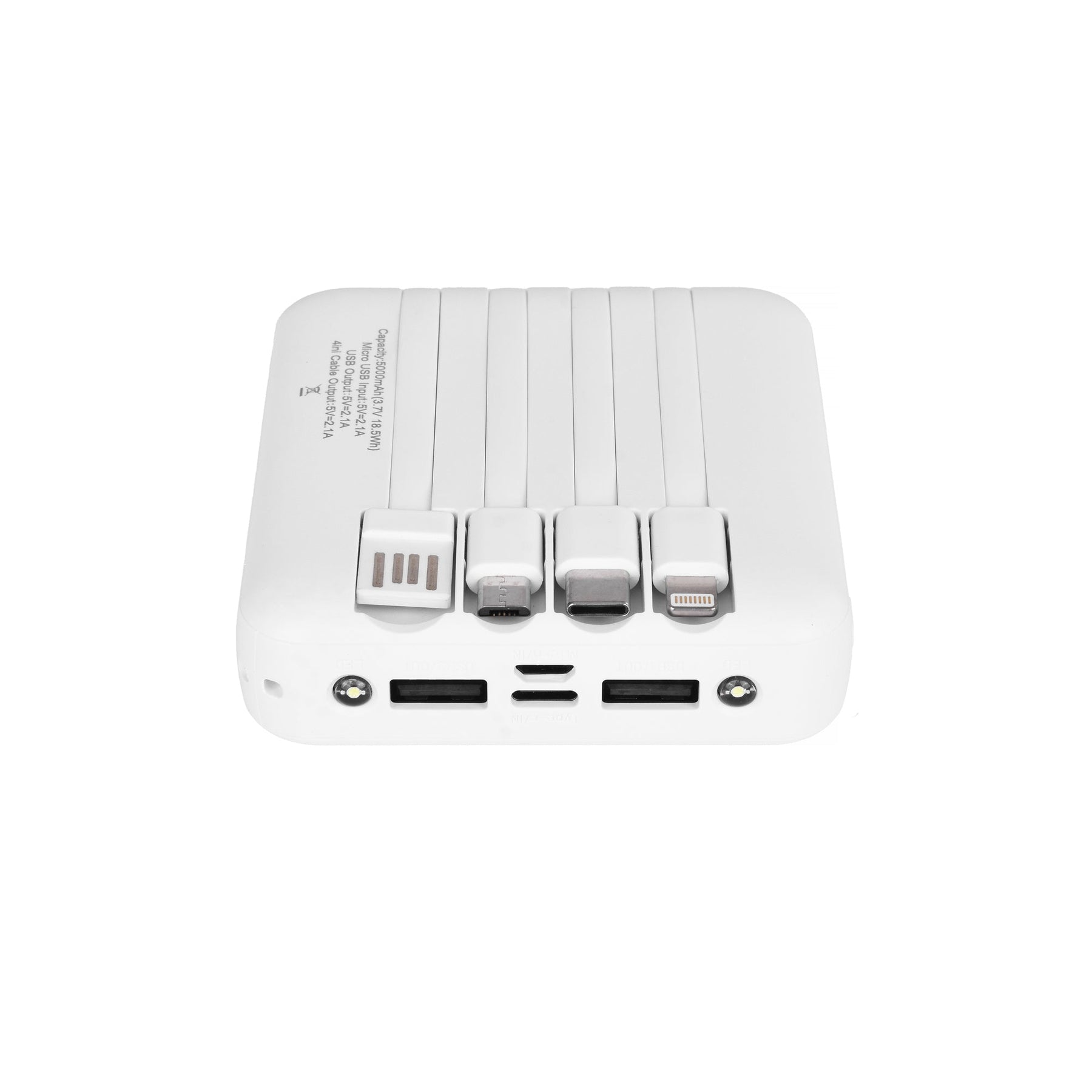 5000mAh Power Bank Built-In Cables - Image 2