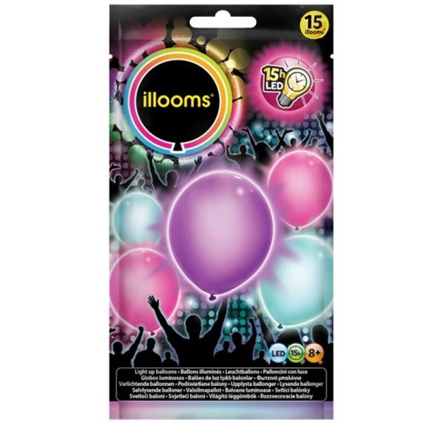 illooms Light-Up LED Balloon 15 Pack - Girlie