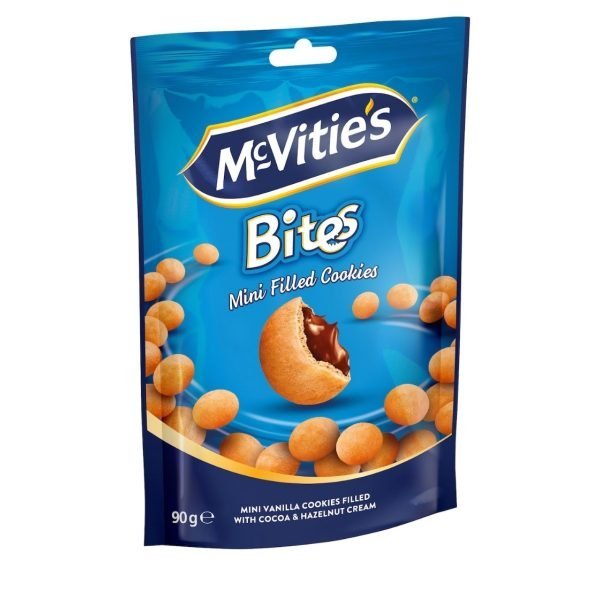 Mcvities 90g Mini Bites Vanilla Cookies Filled With Cocoa And Hazelnut Cream