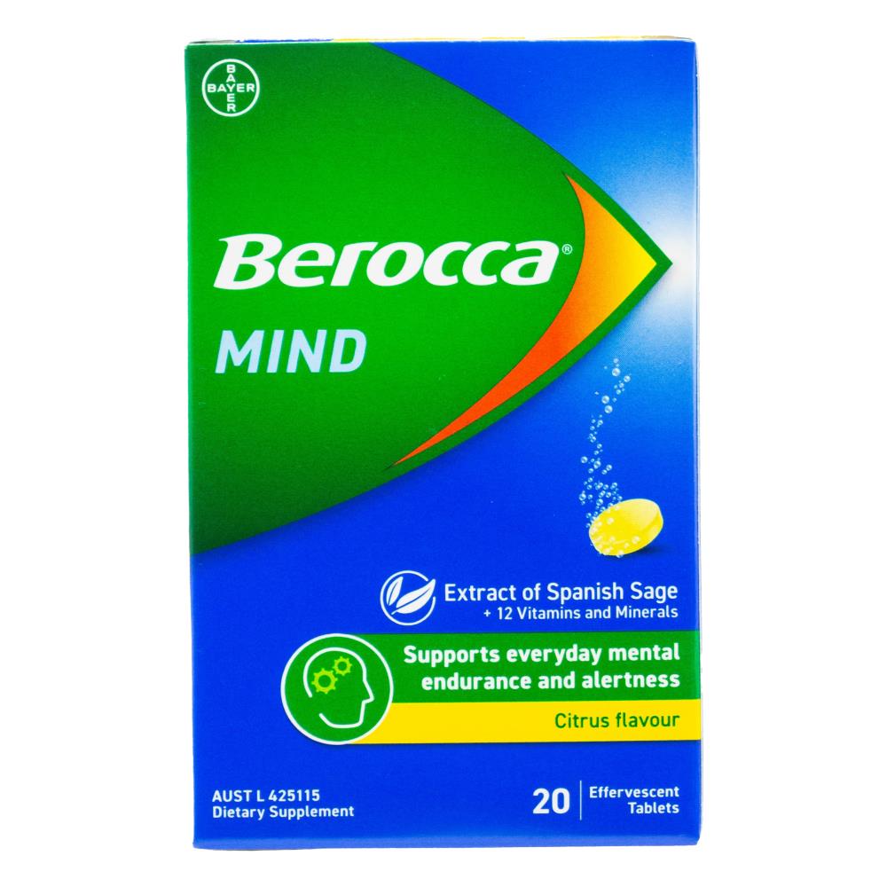 Berocca Pk20 Effervescent Tablets Mind Citrus Flavour
