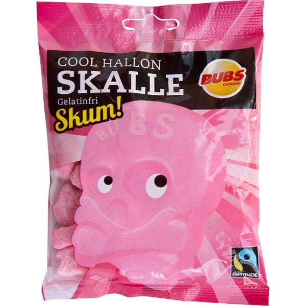 Bubs Cool Raspberry Foam Skulls 90g