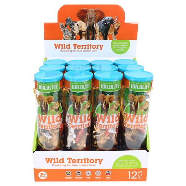 Animal Figurines in Tube Wild Territory Theme